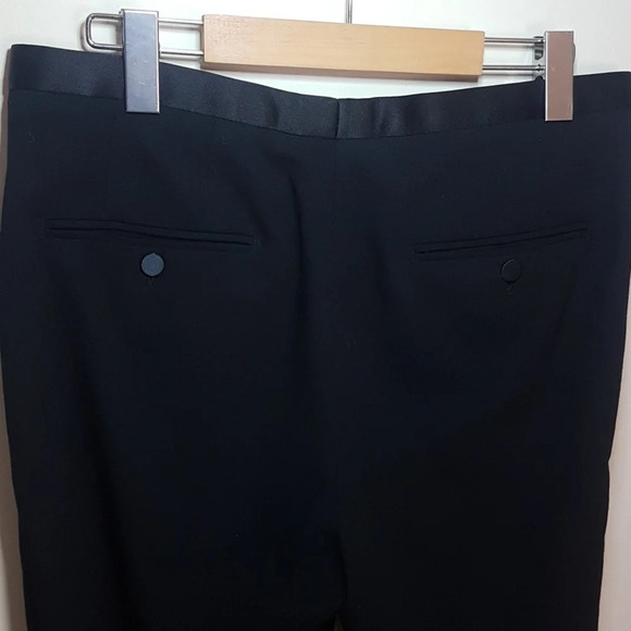 Tom Ford wool/silk crepe dbl pleated  satin trim ladies tuxedo formal pants - Picture 10 of 15
